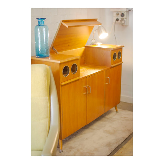 Mid Century Record/Bar Cabinet