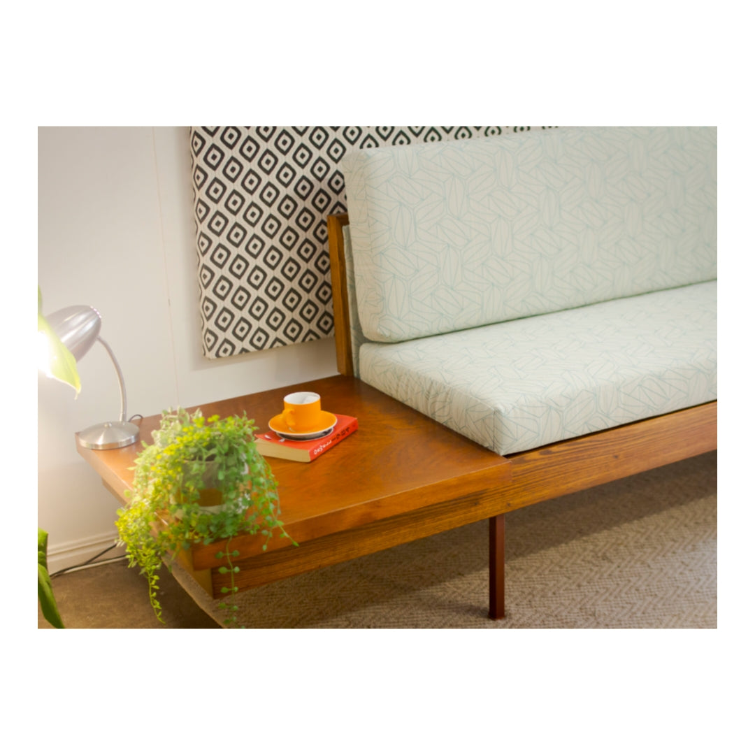 Custom Built Mid Century Lounge with Cantilever Side Table