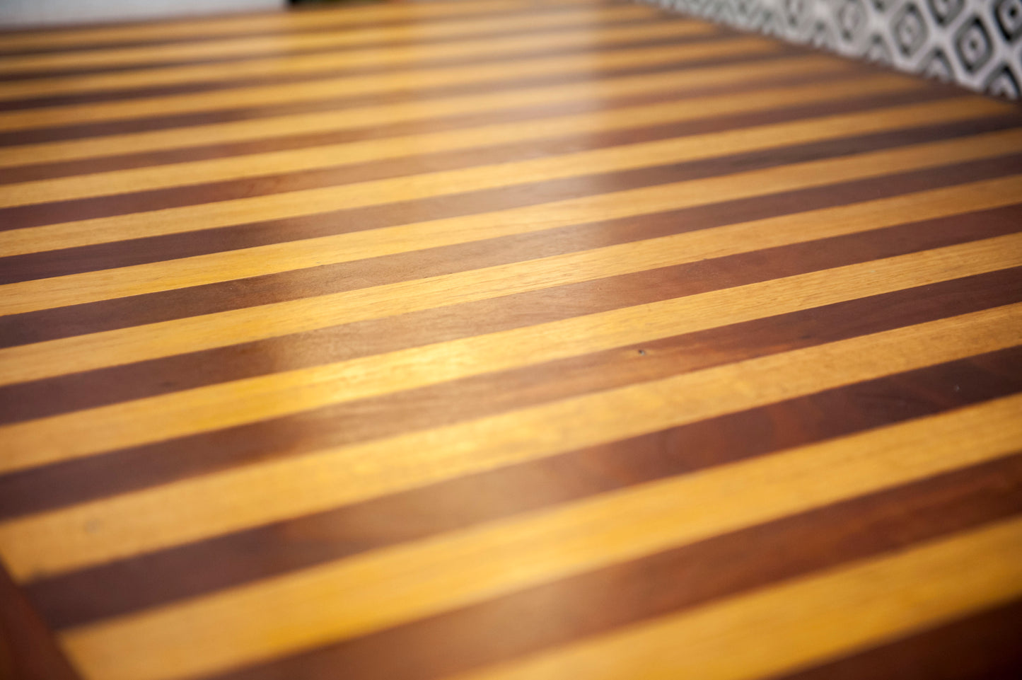 Stripe Detail Retro Reclaimed Wood Dining Table