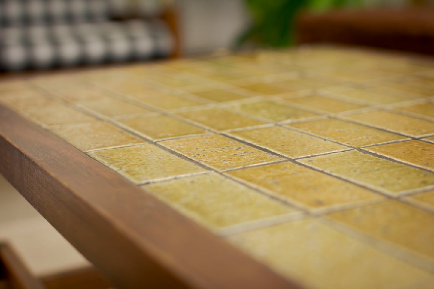 70s Green Tiled Top Coffee Table