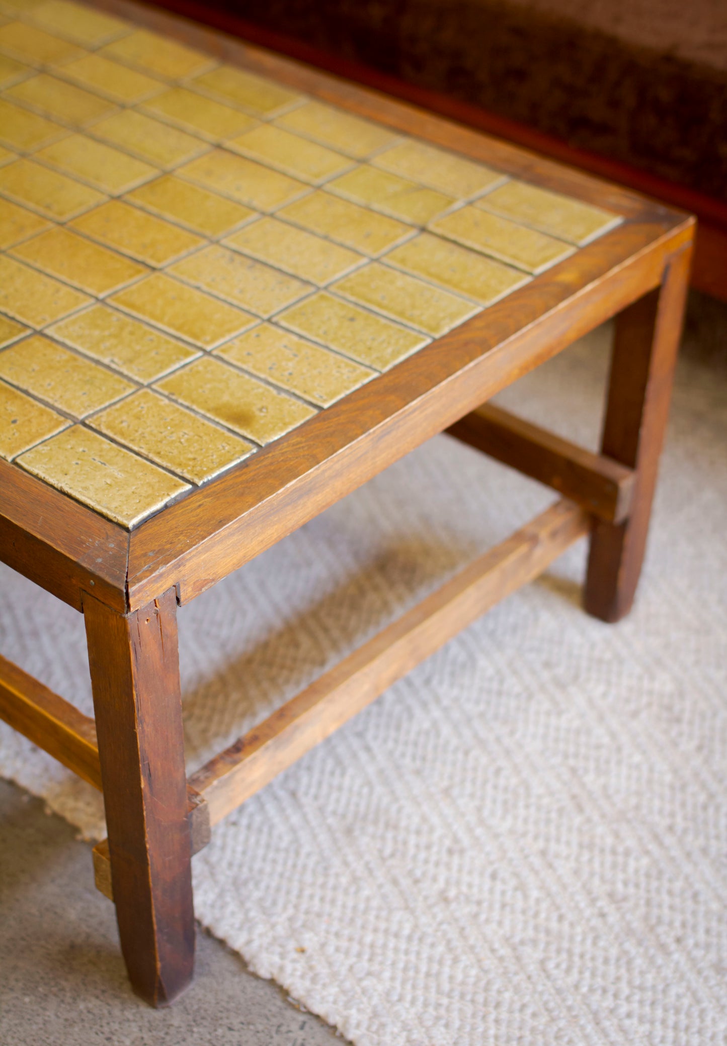 70s Green Tiled Top Coffee Table