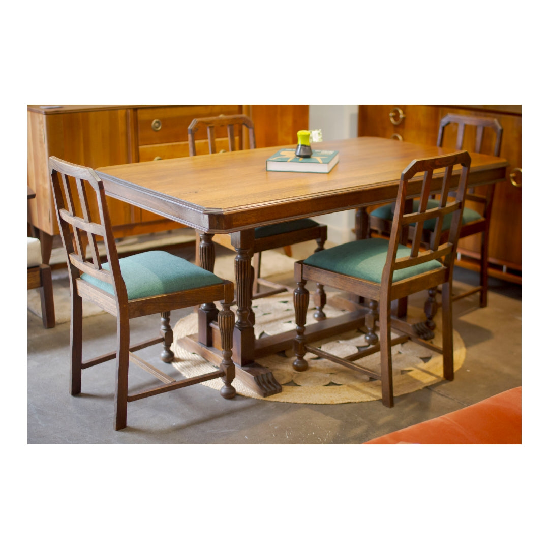 Set of 4 Reupholstered Antique Dining Chairs