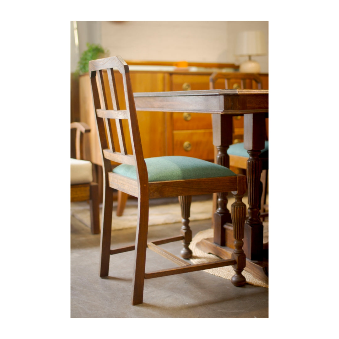 Set of 4 Reupholstered Antique Dining Chairs