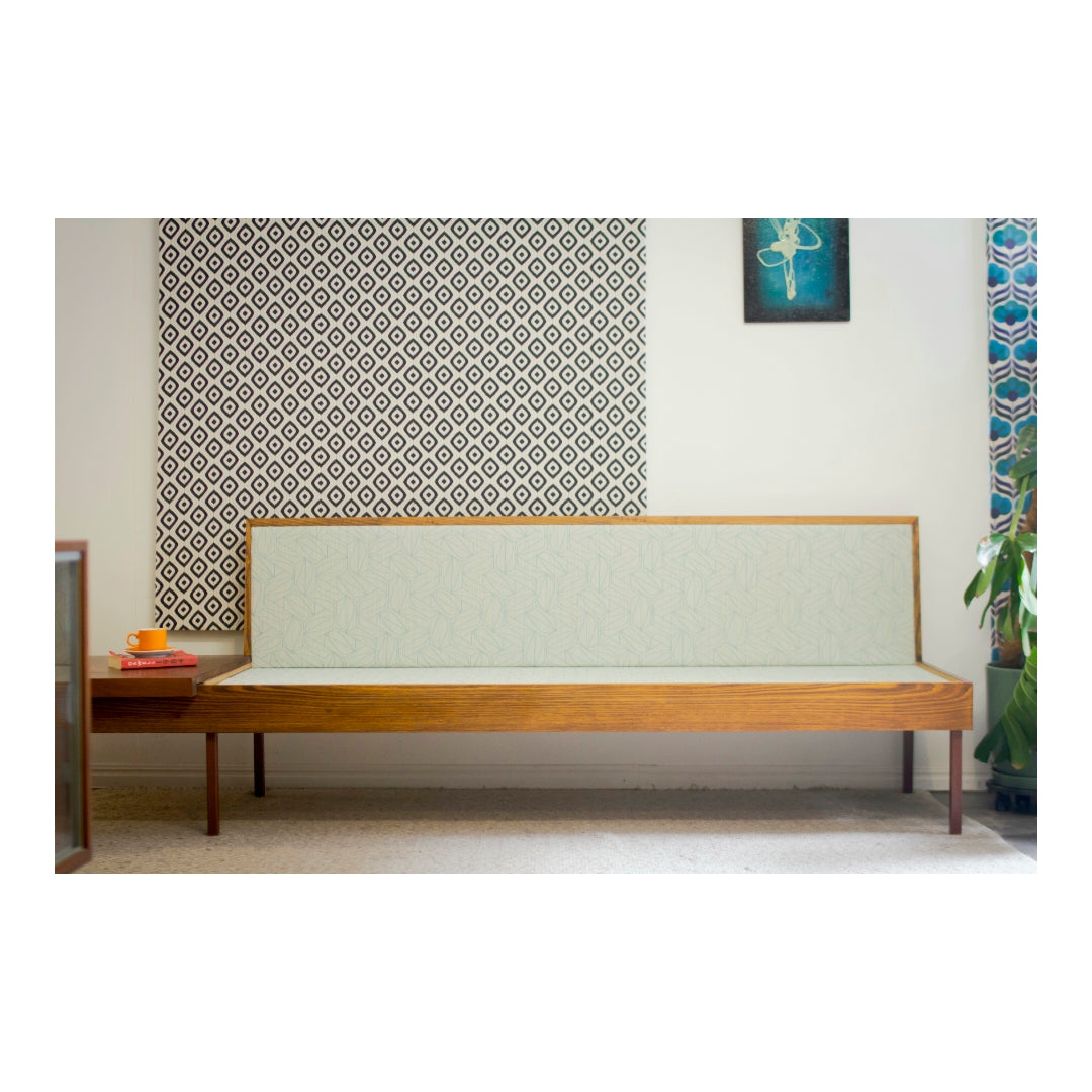 Custom Built Mid Century Lounge with Cantilever Side Table