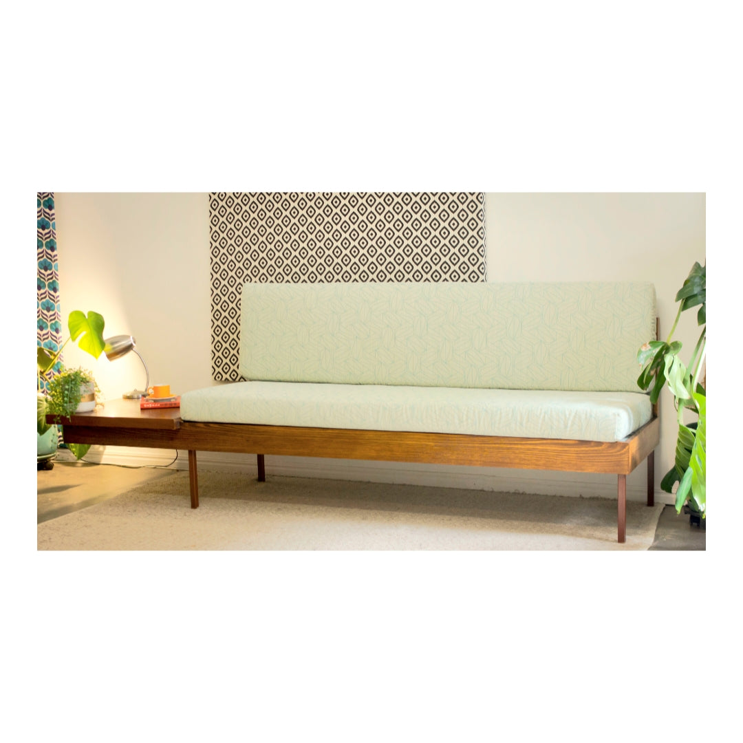 Custom Built Mid Century Lounge with Cantilever Side Table