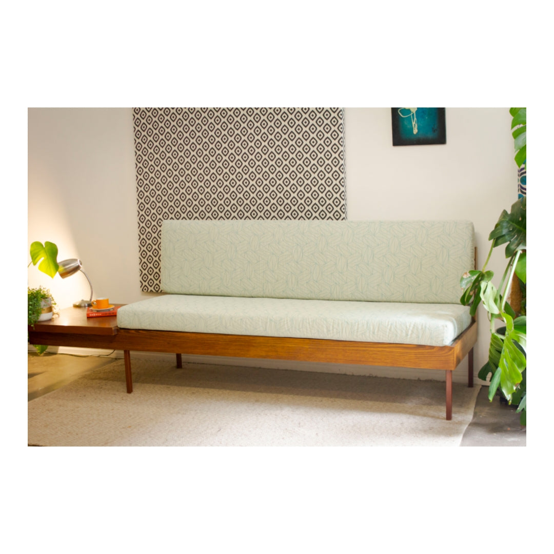 Custom Built Mid Century Lounge with Cantilever Side Table