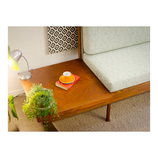 Custom Built Mid Century Lounge with Cantilever Side Table