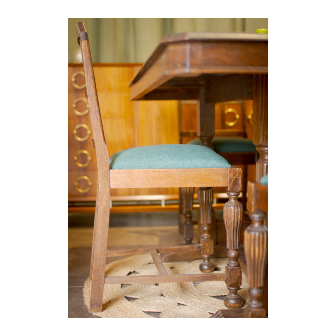 Set of 4 Reupholstered Antique Dining Chairs